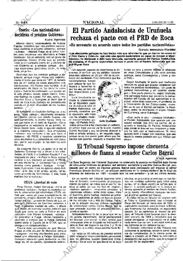 ABC MADRID 30-11-1985 página 20