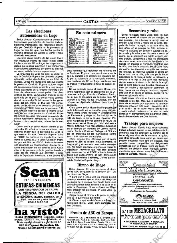 ABC MADRID 01-12-1985 página 18