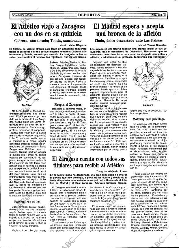 ABC MADRID 01-12-1985 página 81