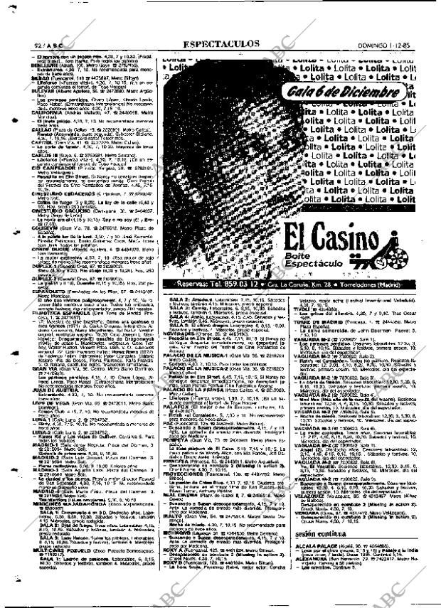ABC MADRID 01-12-1985 página 92