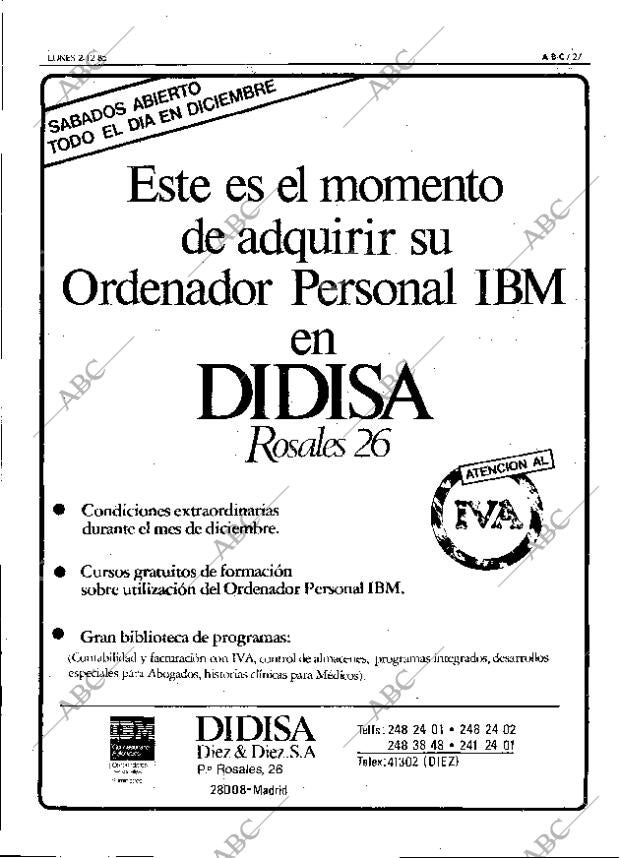 ABC MADRID 02-12-1985 página 27