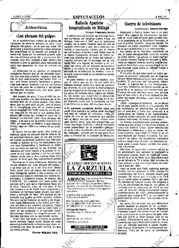 ABC MADRID 02-12-1985 página 71