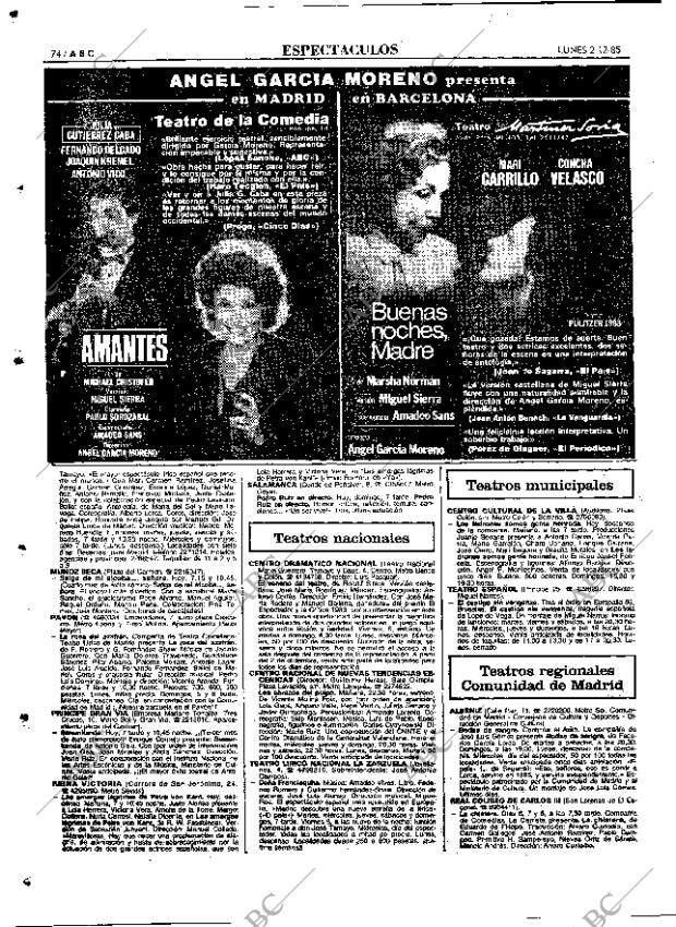 ABC MADRID 02-12-1985 página 74