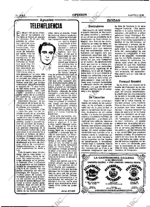 ABC MADRID 03-12-1985 página 16