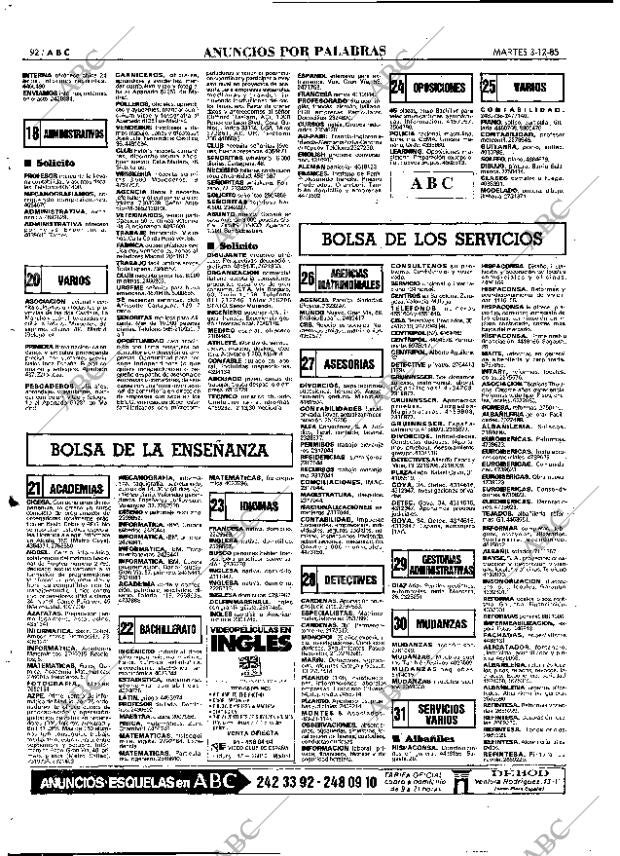 ABC MADRID 03-12-1985 página 92