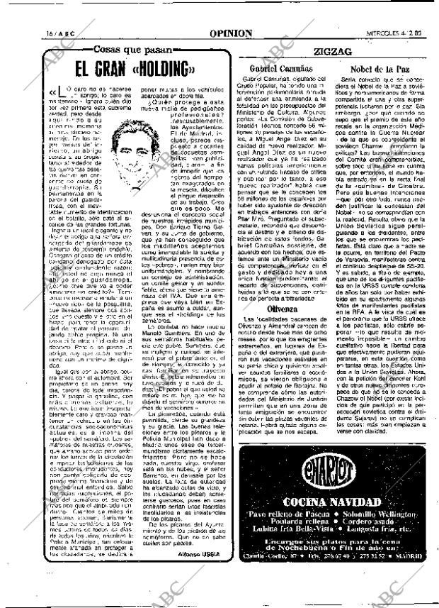 ABC MADRID 04-12-1985 página 16