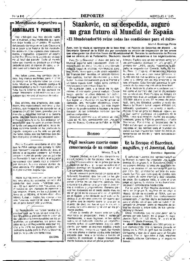 ABC MADRID 04-12-1985 página 74