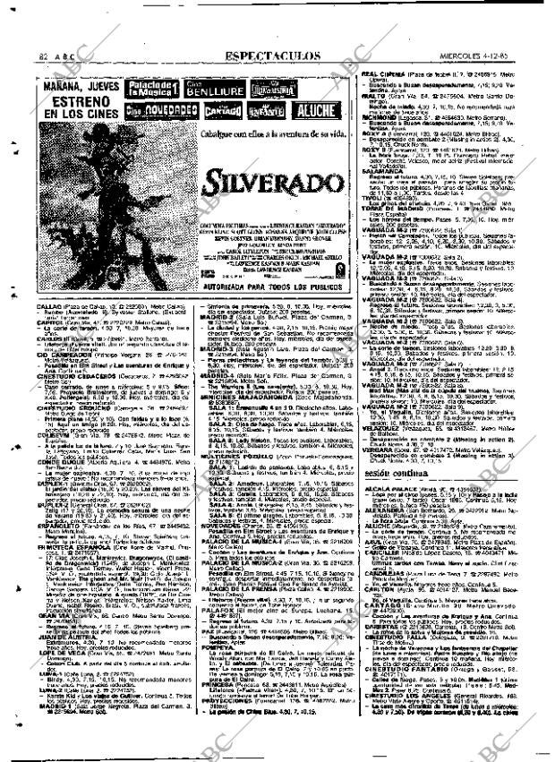 ABC MADRID 04-12-1985 página 82