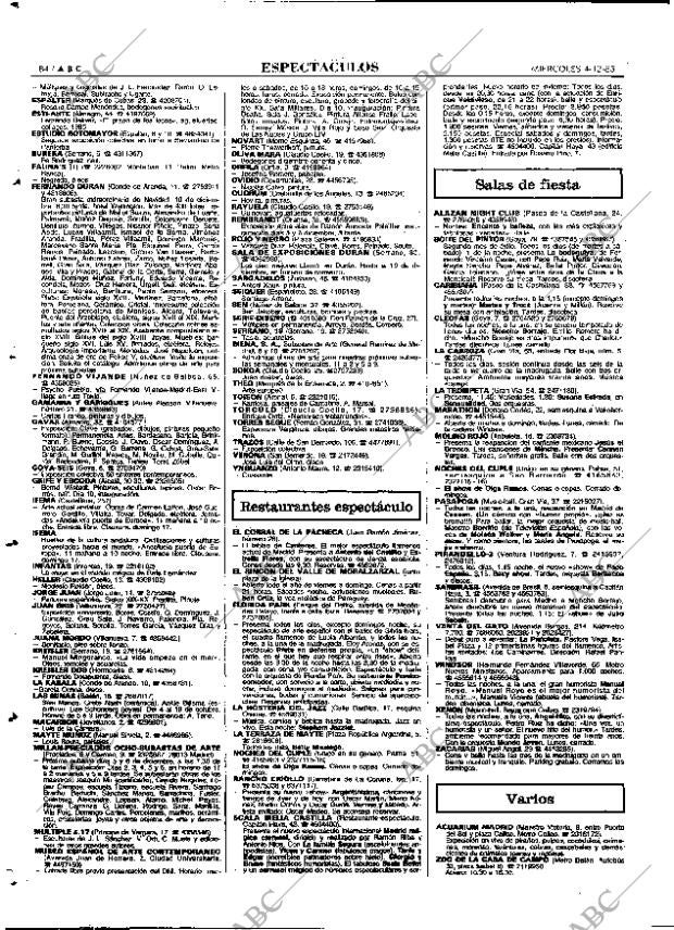 ABC MADRID 04-12-1985 página 84