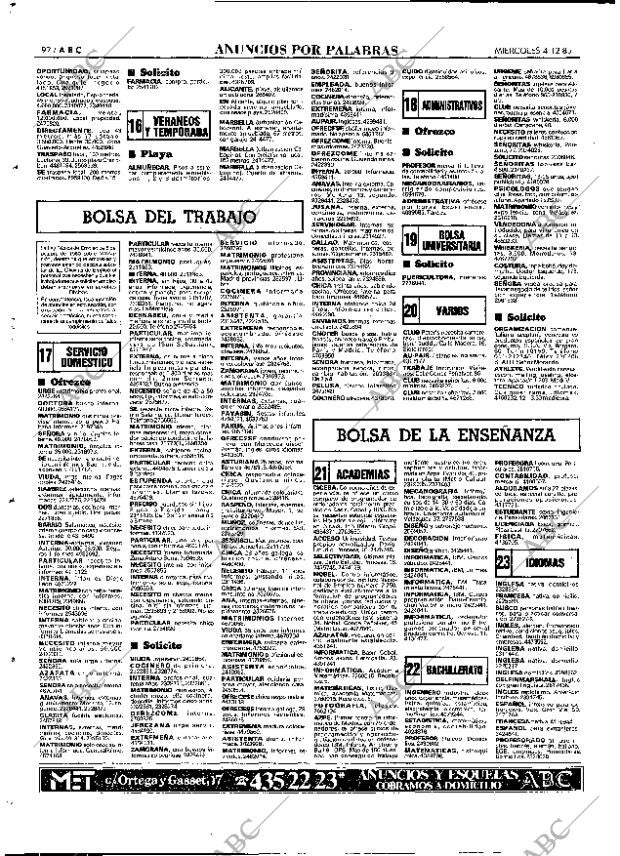 ABC MADRID 04-12-1985 página 92