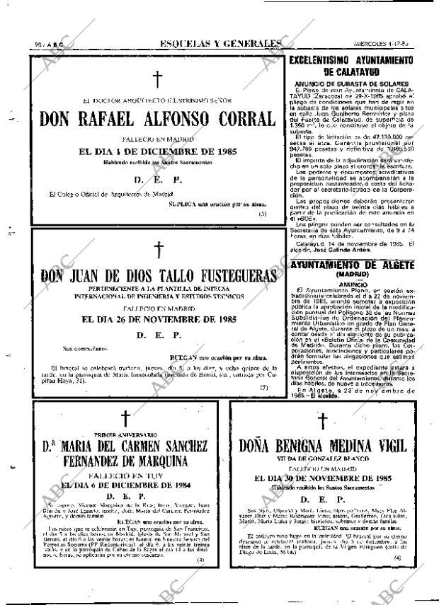 ABC MADRID 04-12-1985 página 98