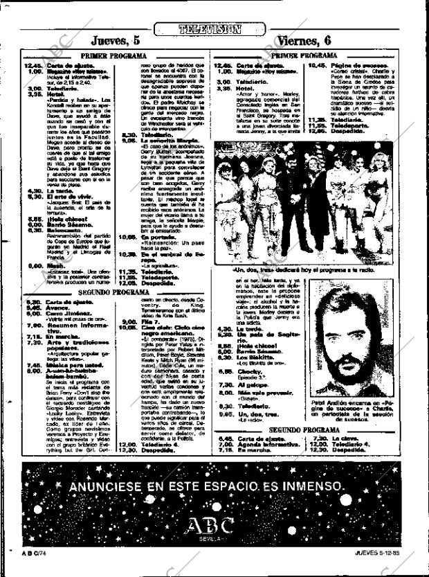 ABC SEVILLA 05-12-1985 página 74