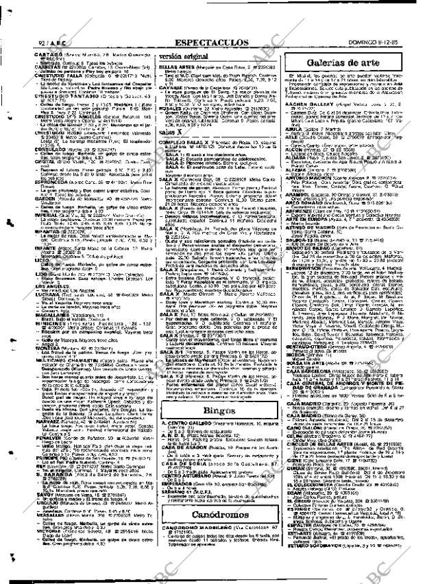 ABC MADRID 08-12-1985 página 92