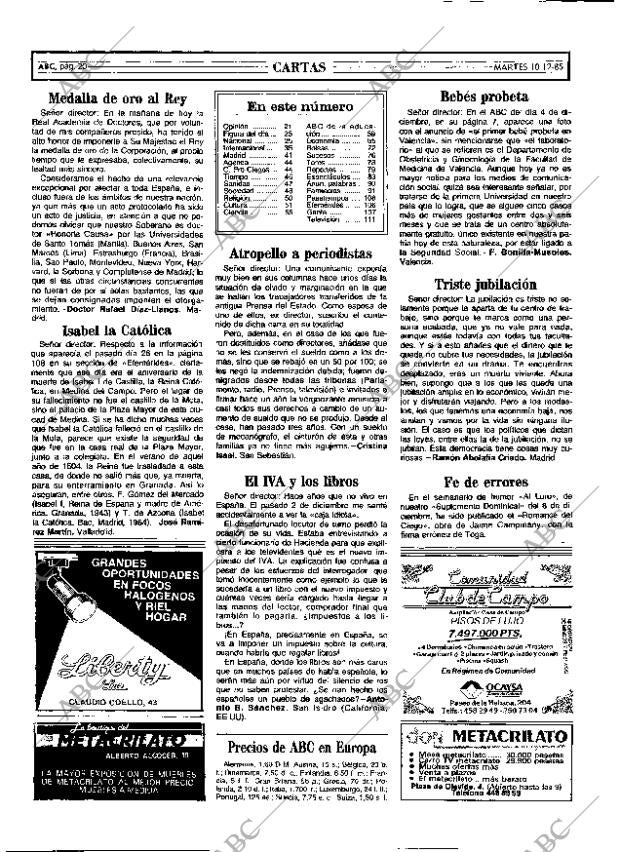 ABC MADRID 10-12-1985 página 20