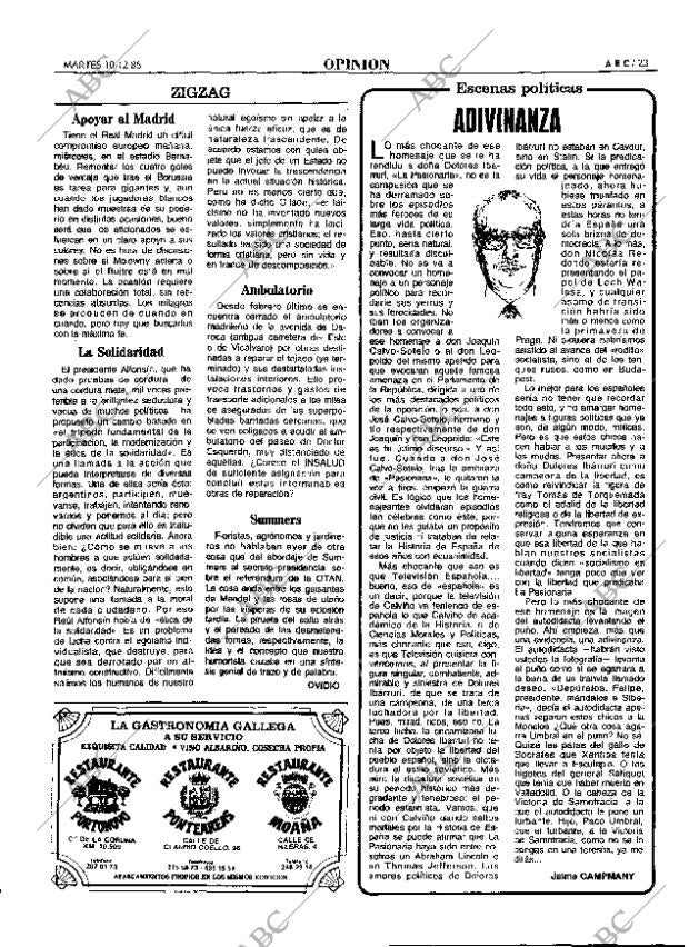 ABC MADRID 10-12-1985 página 23