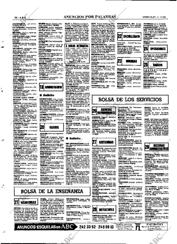ABC MADRID 11-12-1985 página 98