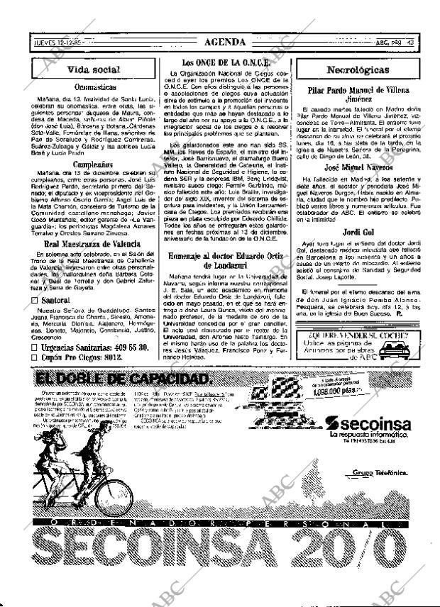 ABC MADRID 12-12-1985 página 43