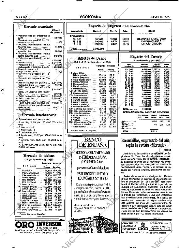 ABC MADRID 12-12-1985 página 74