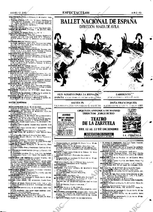 ABC MADRID 12-12-1985 página 83