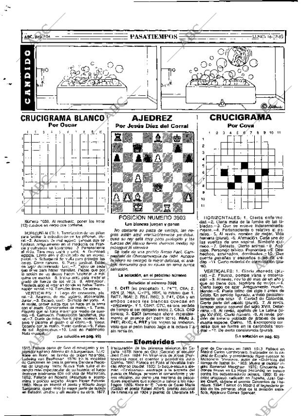ABC MADRID 16-12-1985 página 104