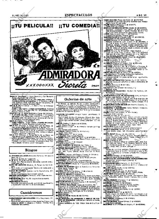 ABC MADRID 16-12-1985 página 89