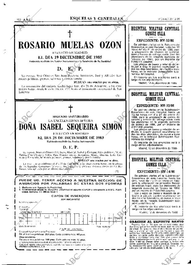 ABC MADRID 20-12-1985 página 102