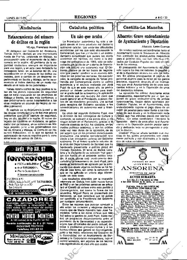 ABC MADRID 30-12-1985 página 23