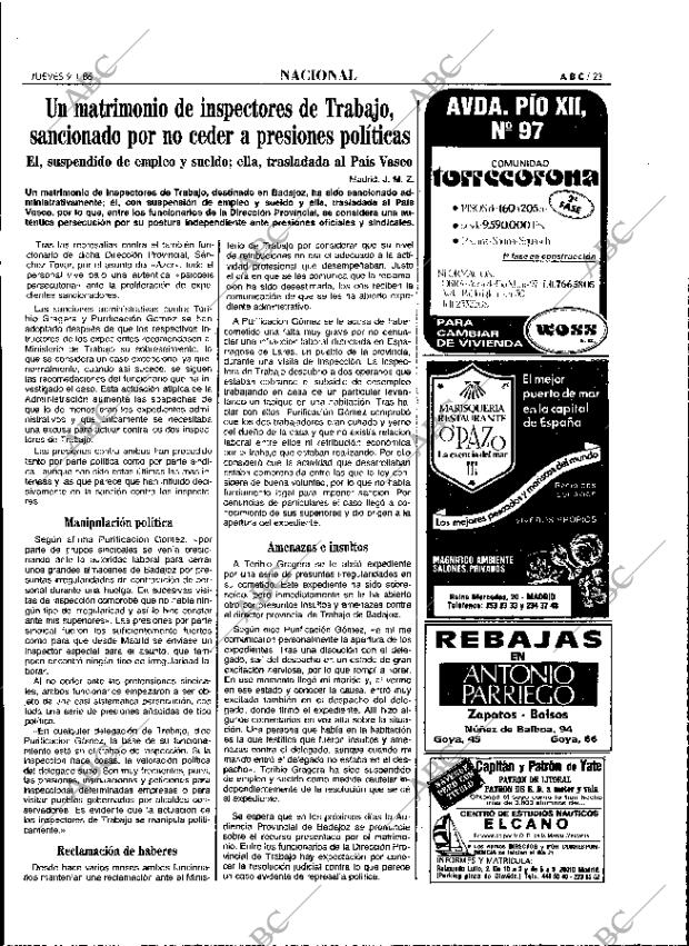 ABC MADRID 09-01-1986 página 23