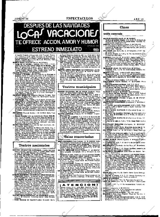 ABC MADRID 09-01-1986 página 65