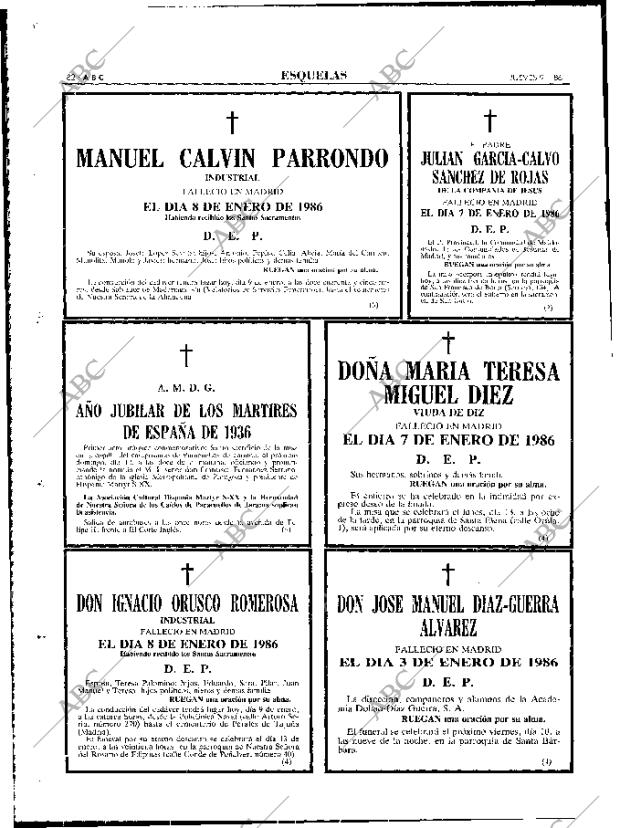 ABC MADRID 09-01-1986 página 82