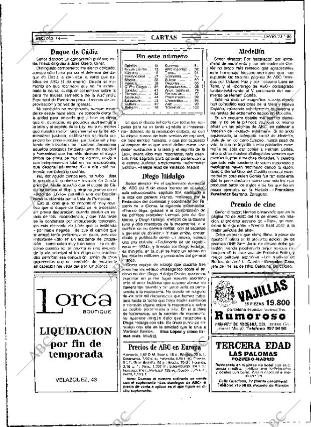 ABC MADRID 23-01-1986 página 14