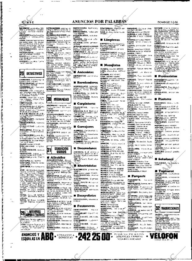 ABC MADRID 02-02-1986 página 92
