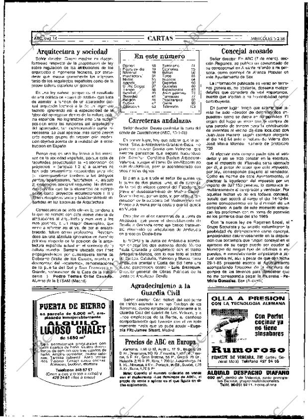 ABC MADRID 05-02-1986 página 14
