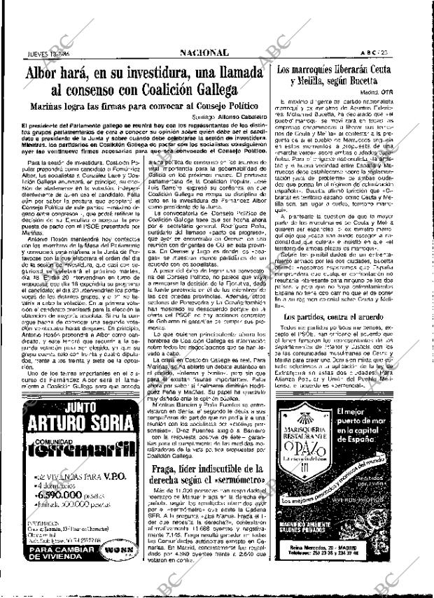 ABC MADRID 13-02-1986 página 23