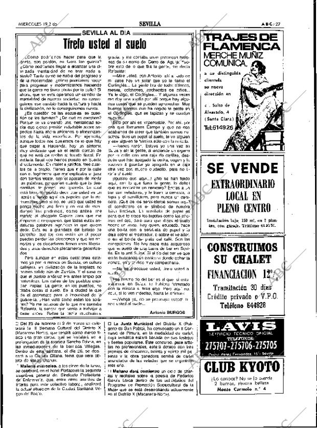 ABC SEVILLA 19-02-1986 página 27