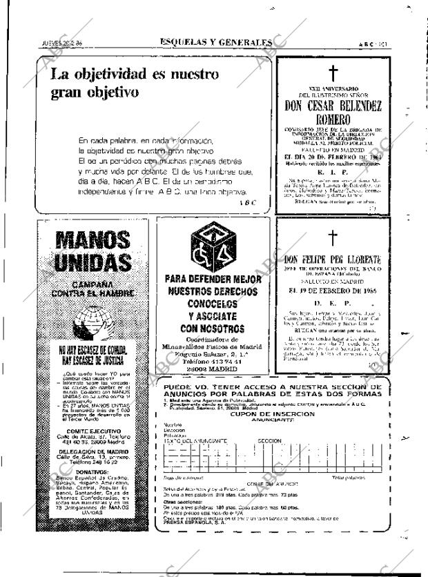 ABC MADRID 20-02-1986 página 101