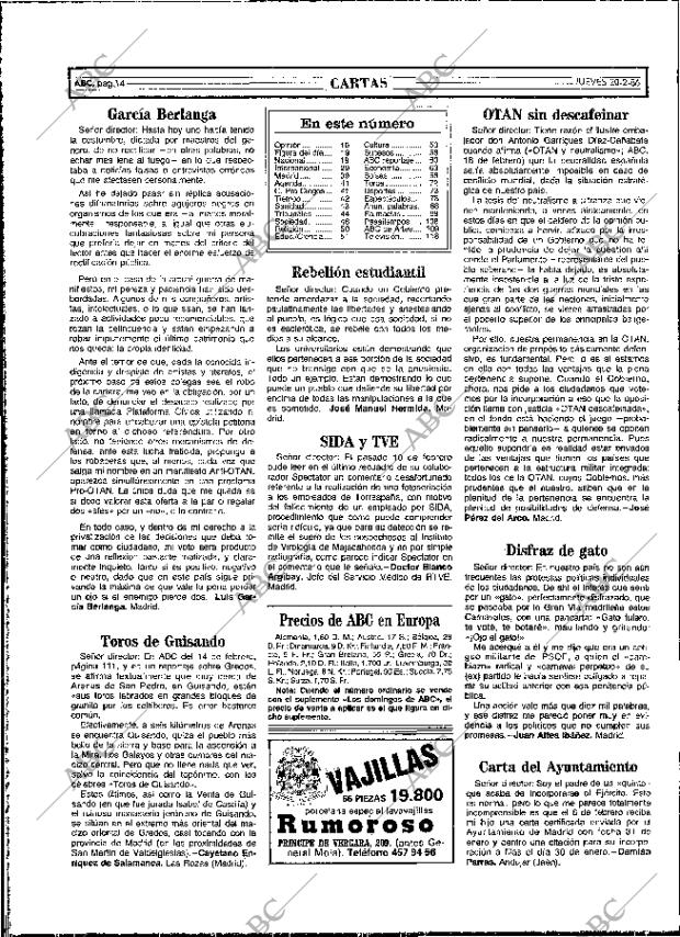 ABC MADRID 20-02-1986 página 14