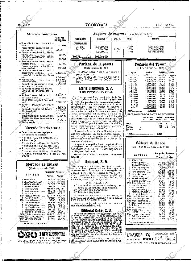 ABC MADRID 20-02-1986 página 70