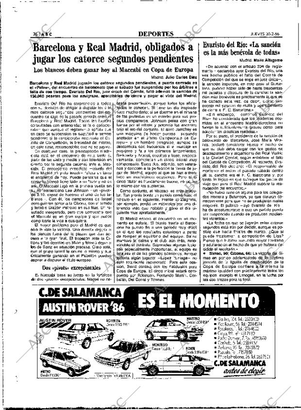 ABC MADRID 20-02-1986 página 76