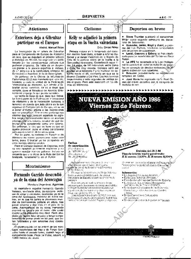 ABC MADRID 20-02-1986 página 77