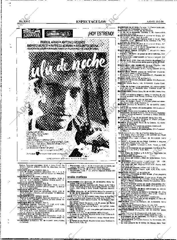 ABC MADRID 20-02-1986 página 84