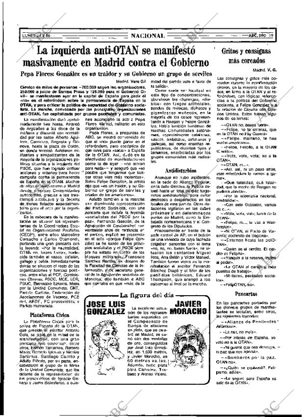 ABC MADRID 24-02-1986 página 19