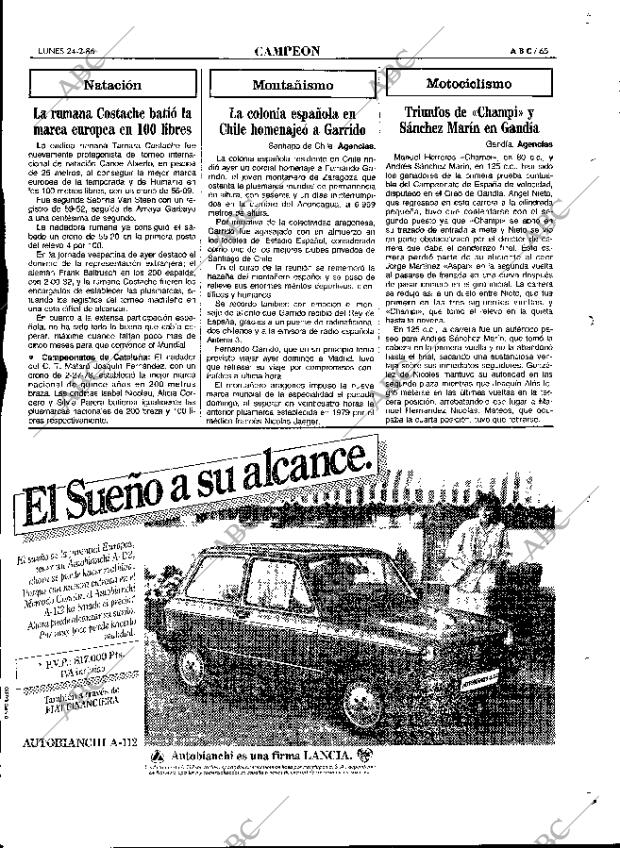 ABC MADRID 24-02-1986 página 65