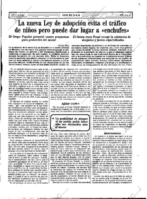 ABC MADRID 24-02-1986 página 67