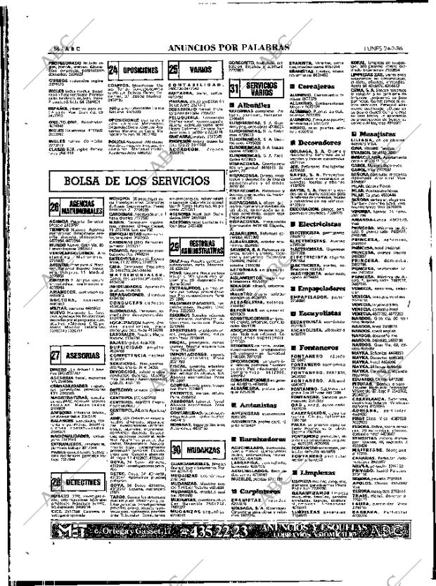 ABC MADRID 24-02-1986 página 86