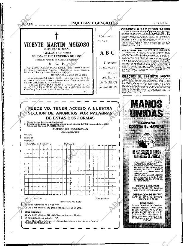 ABC MADRID 24-02-1986 página 90