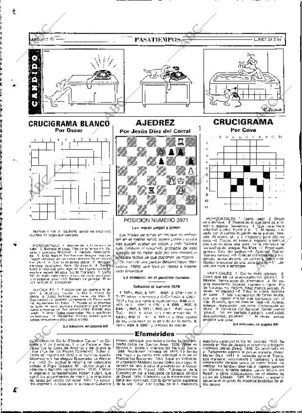 ABC MADRID 24-02-1986 página 92