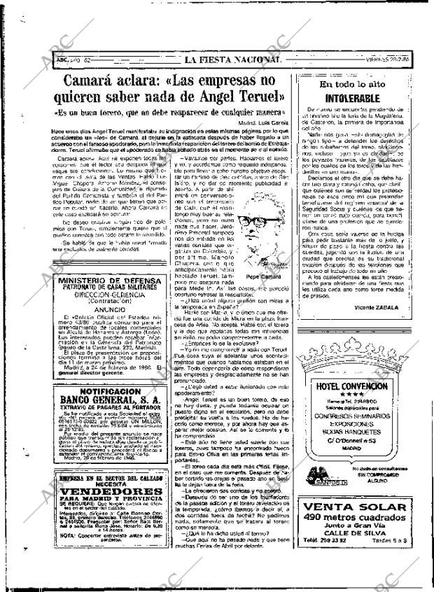 ABC MADRID 28-02-1986 página 62