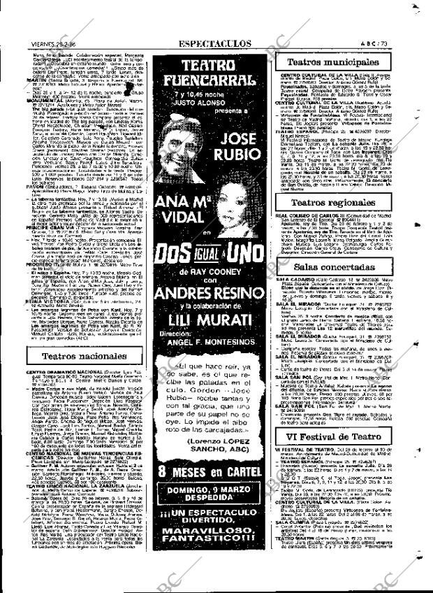 ABC MADRID 28-02-1986 página 73