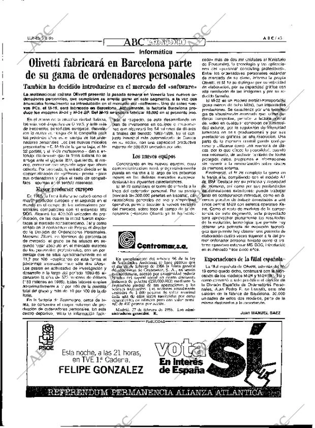 ABC MADRID 03-03-1986 página 43